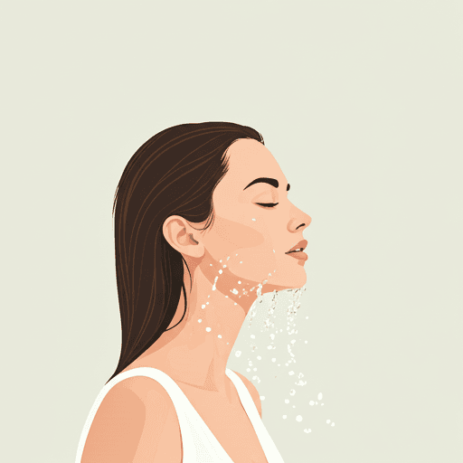 Applying facial cleanser